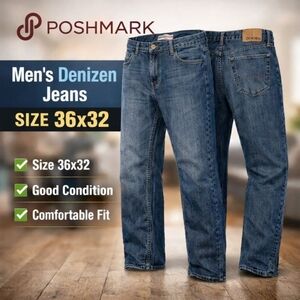 Men’s Denizen From Levi’s 236 Regular Fit Jeans 36x32 Blue Denim